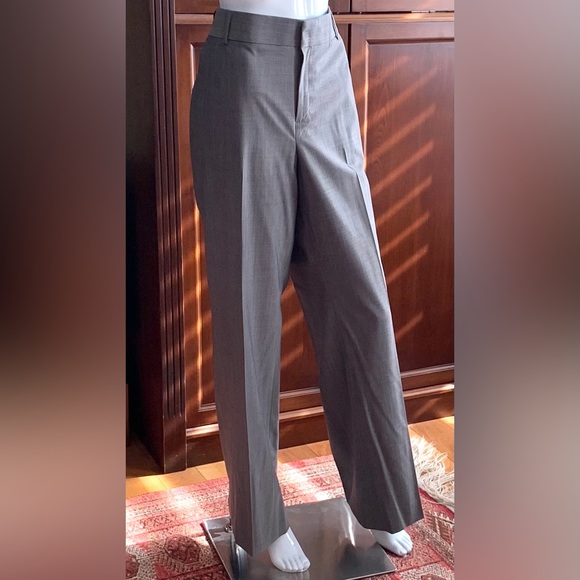 Banana Republic Light gray 70% fine wool blend straight pants lined pocket US 14 - Picture 2 of 16